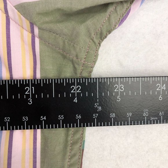 Lands' End Men's Size Medium Traditional Fit Blue Multi-Color Button Down Shirt - Picture 5 of 10